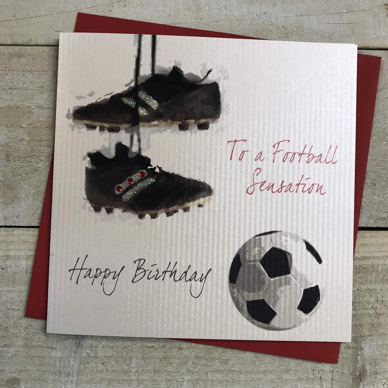 WHITE COTTON CARDS To A Football Sensation Happy Handmade Birthday Card, SB4,16cm x 16 cm