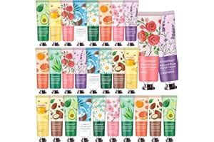 CRISTALBOX 28 Pack Hand Cream Gifts for Women,Stocking Stuffers for Women,Teen Girls,Christmas Gifts for Teacher,Appreciation Gifts Bulk Gifts,Natural Plant Travel Size Lotion Hand Cream for Dry Cracked Hands