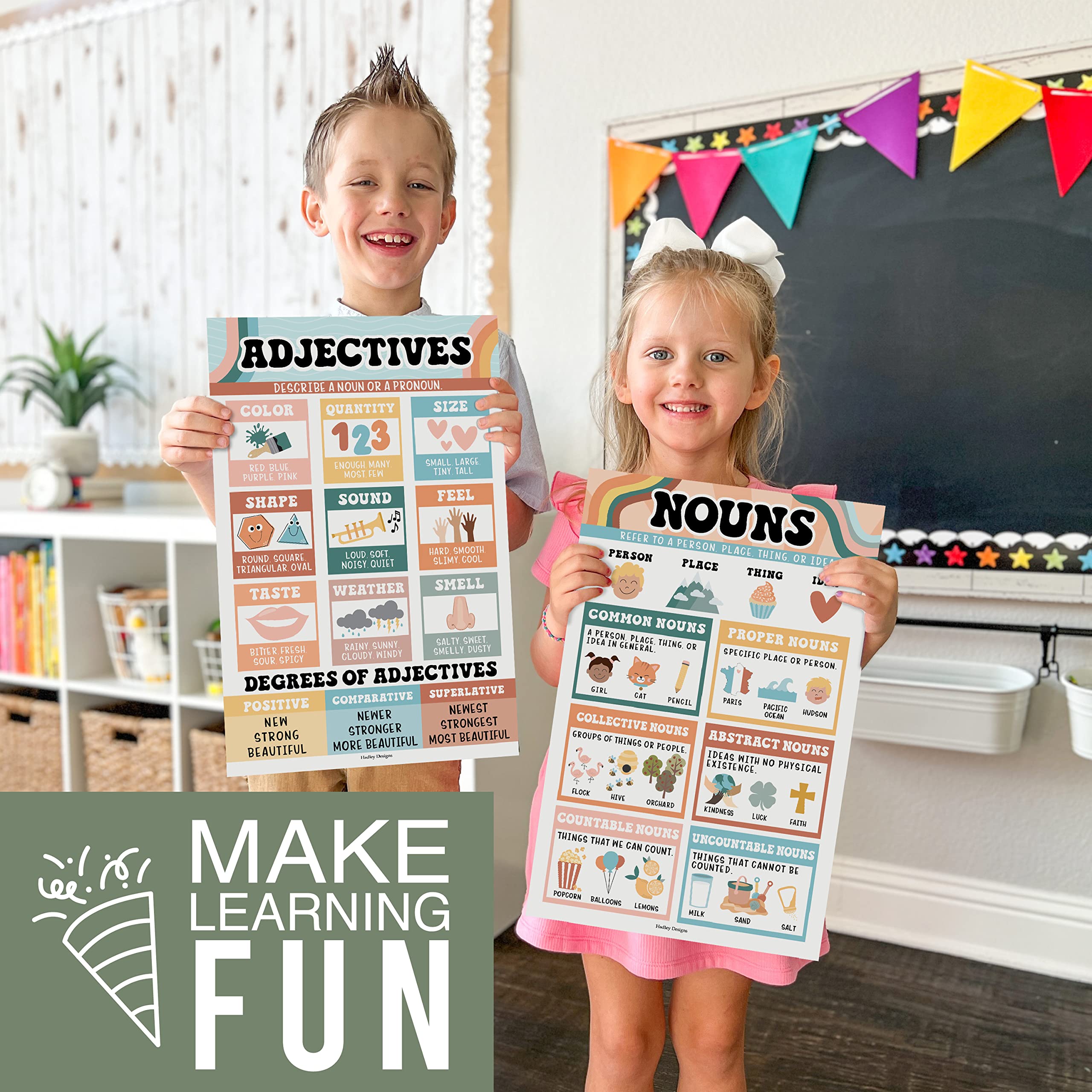 Mua Hadley Designs Parts Of Speech Posters For Classroom - 12 Grammar ...