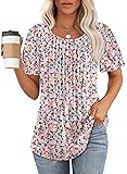 Summer Shirts for Women Short Sleeve Scooped Neck
