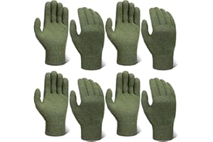 Cozypower 4 Pairs Wool Liner Gloves Winter Outdoor Military Tactical ski Hunting Gloves for Men Cold Weather