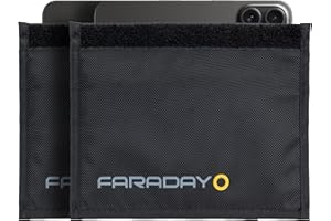 Faraday Defense Bag Jacket for Phones, Tablets, & Laptops | Device Shielding - Law Enforcement & Military, Data Security, Privacy, Anti-Tracking Anti-Hacking (Cell Phone 2 Pack) Black