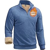 Boladeci Men's Quarter Zip Pullover Premium Sherpa Lined Sweatshirts Heavyweight Winter Cold Weather