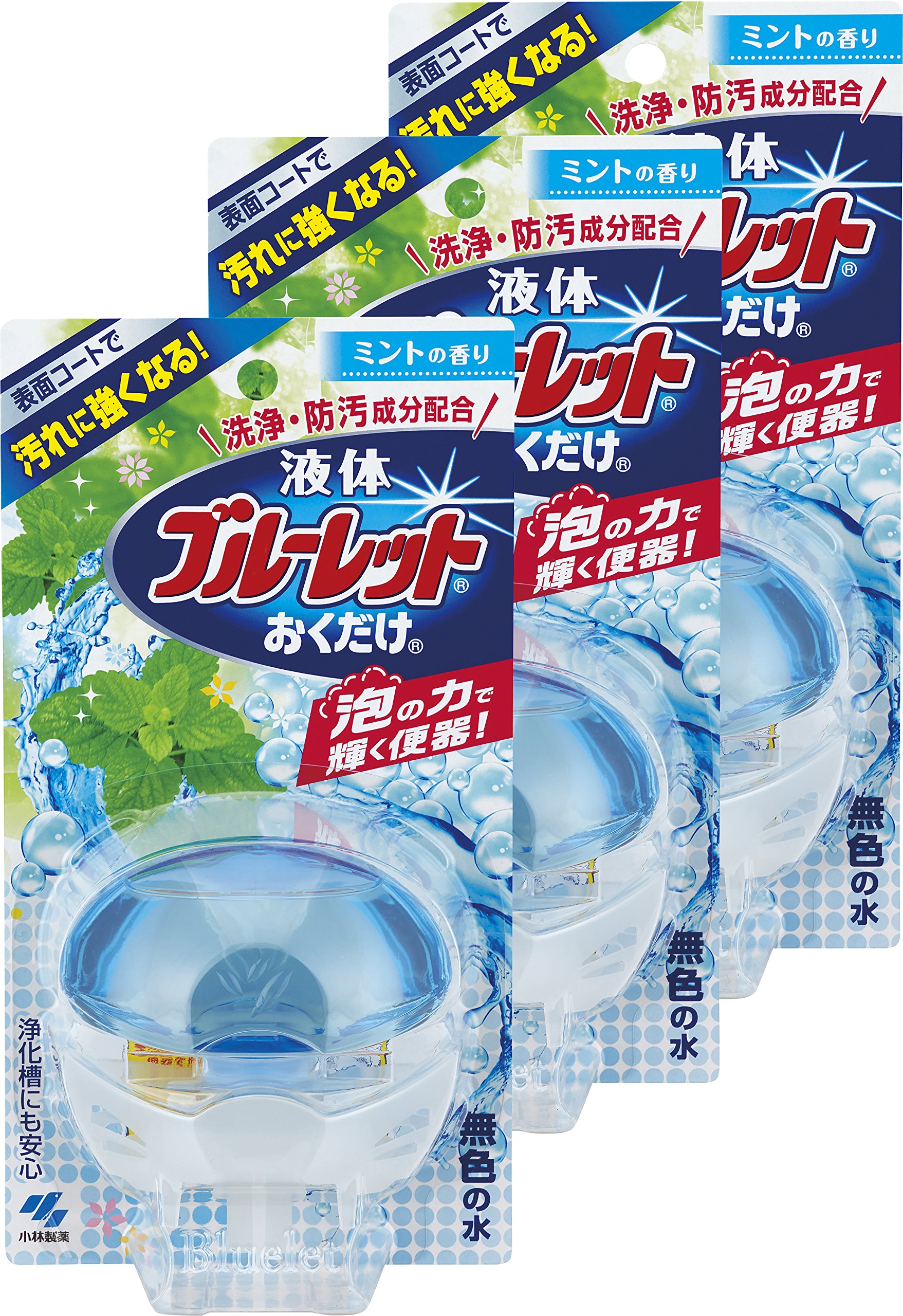 【まとめ買い】液体ブルーレットおくだけ トイレタンク芳香洗浄剤 本体 ミントの香り 70ml×3個 の商品画像