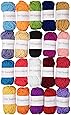 TYH Supplies 20-Pack 22 Yard Acrylic Yarn Assorted Colors Skeins - Perfect for Mini Knitting and Crochet Project