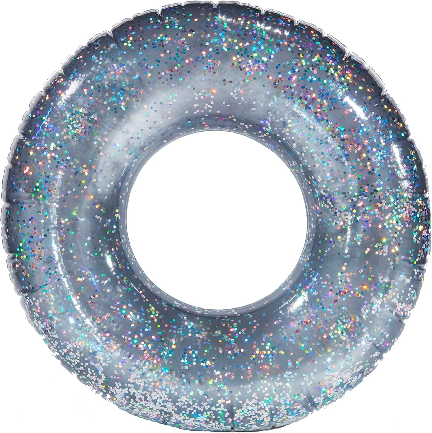 PoolCandy Jumbo 48" Silver Glitter Swim Ring Extra Large for The Pool