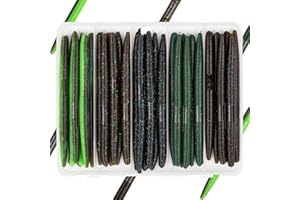 Bombrooster Senko Worms Kit – 4"/5" Soft Plastic Fishing Lures with Salt Impregnation for Bass Fishing