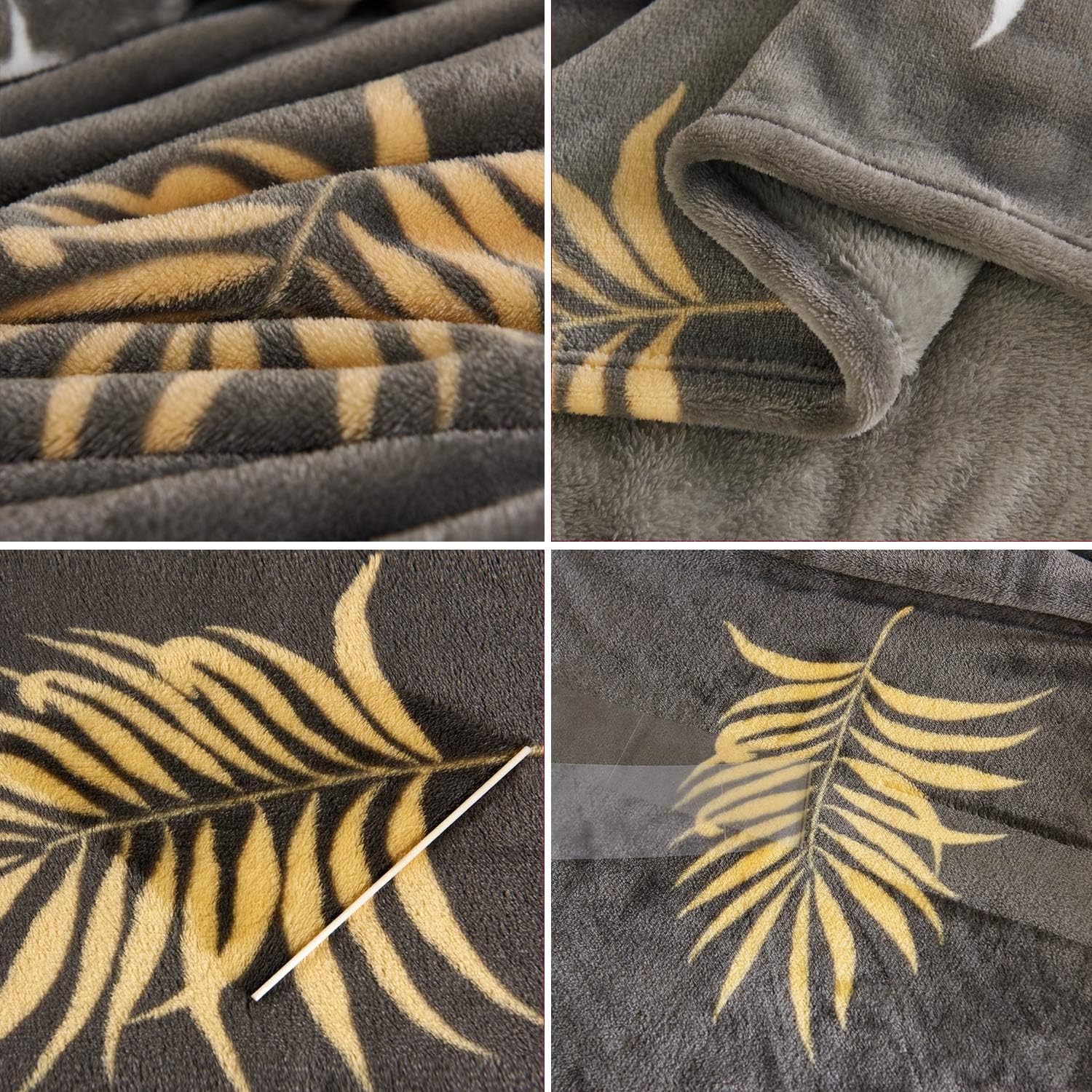 NC Flannel Fleece Blanket, Throw Soft Warm Fluffy Plush Blanket, Lightweight Microfiber Blankets for Bed Couch Chair Living Room(Throw, Leaf): Home & Kitchen