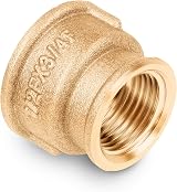 HYDROBIL Brass Reducing Muff 3/4" BSP Female x 1/2" BSP Female 10 Bar 95°C view 2