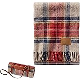 Pendleton Motor Robe, Wool Camping Blanket with Leather Carrier | Soft and Durable Wool Blend, Leather Buckle Carrier, Cozy Western Throw for Home or Adventure, Dry Clean Only