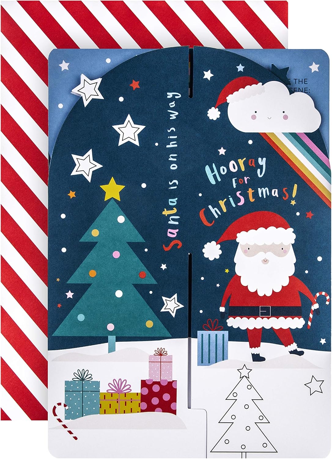 Hallmark Christmas Card for Kids - Make Your Own Festive Scene, red and white, 22.8 cm by 15.9 cm - Image 5
