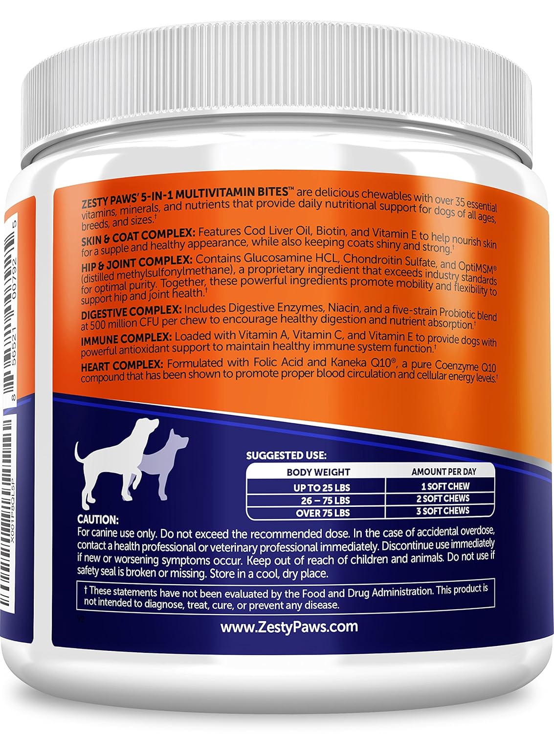 Multivitamin for Dogs Glucosamine Chondroitin + MSM for Hip Joint