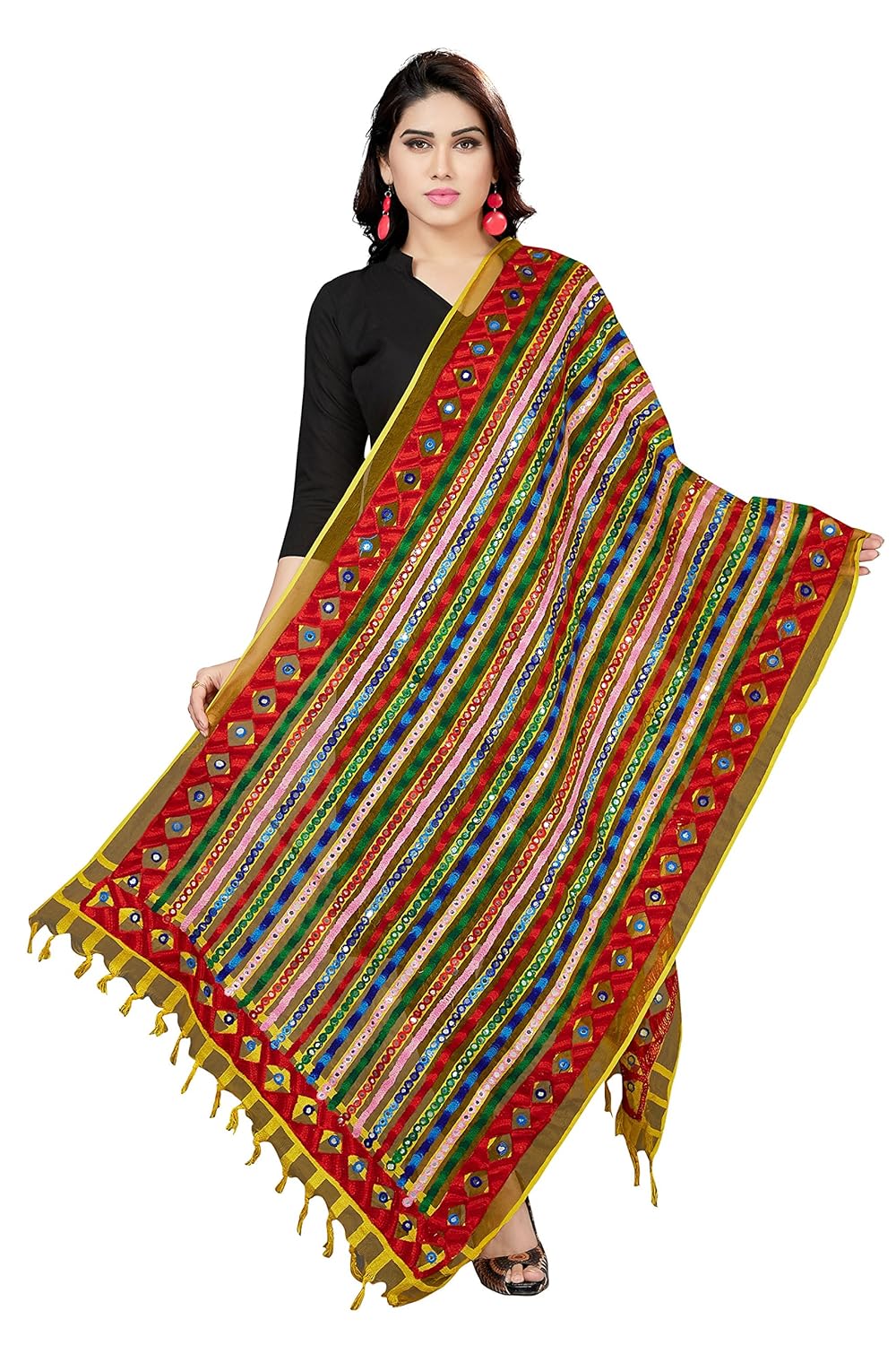 rani saahiba organza phulkari dupatta