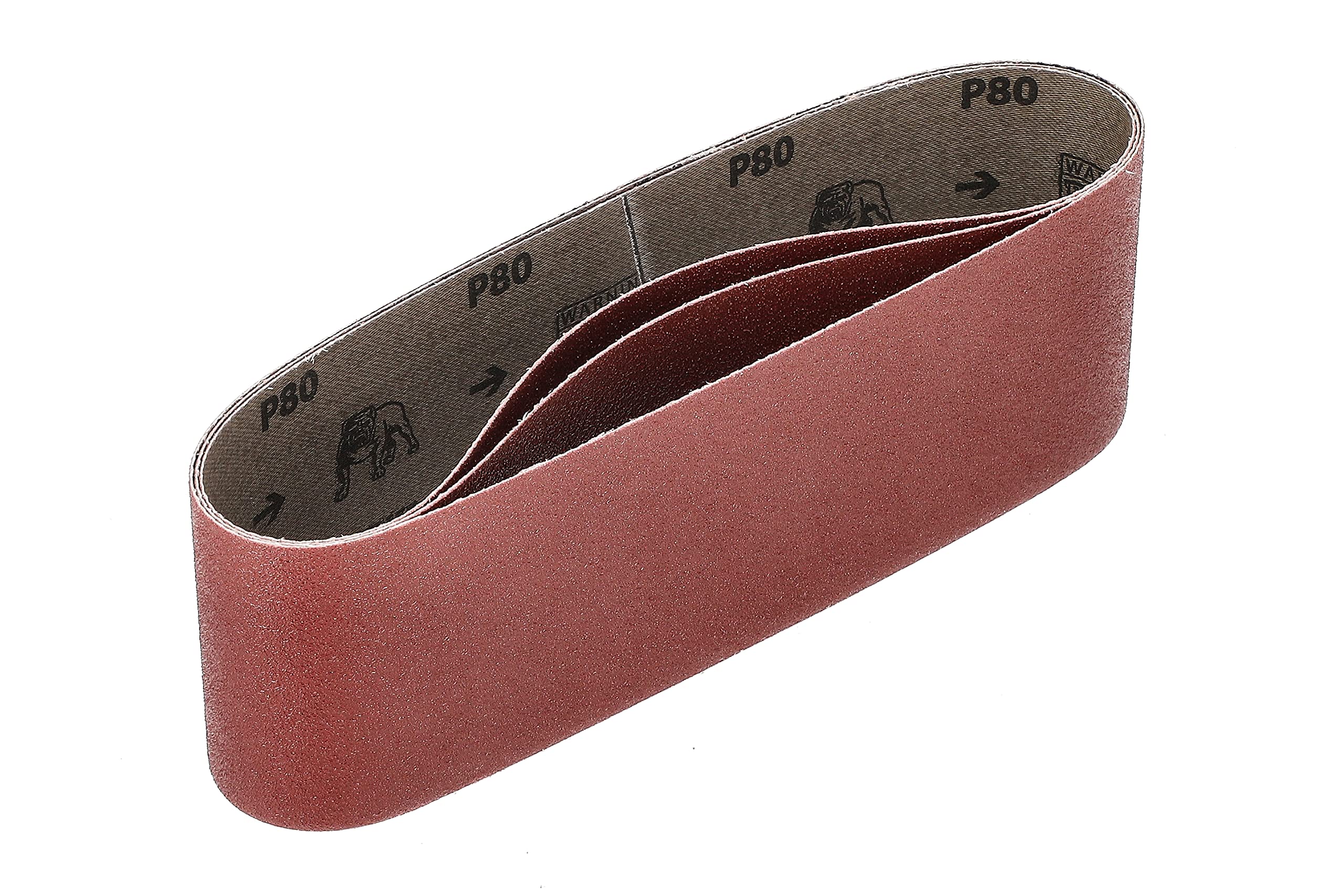 Mirka Red 3 pcs fabric sanding belts 75x533mm / grit P80 / high quality sanding belt for belt sander/for sanding wood and metal