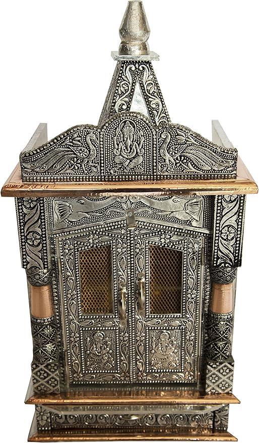 eRadius Hindu Temple Mandir 10"x6" Puja Mandir Pooja Temple Oxidised