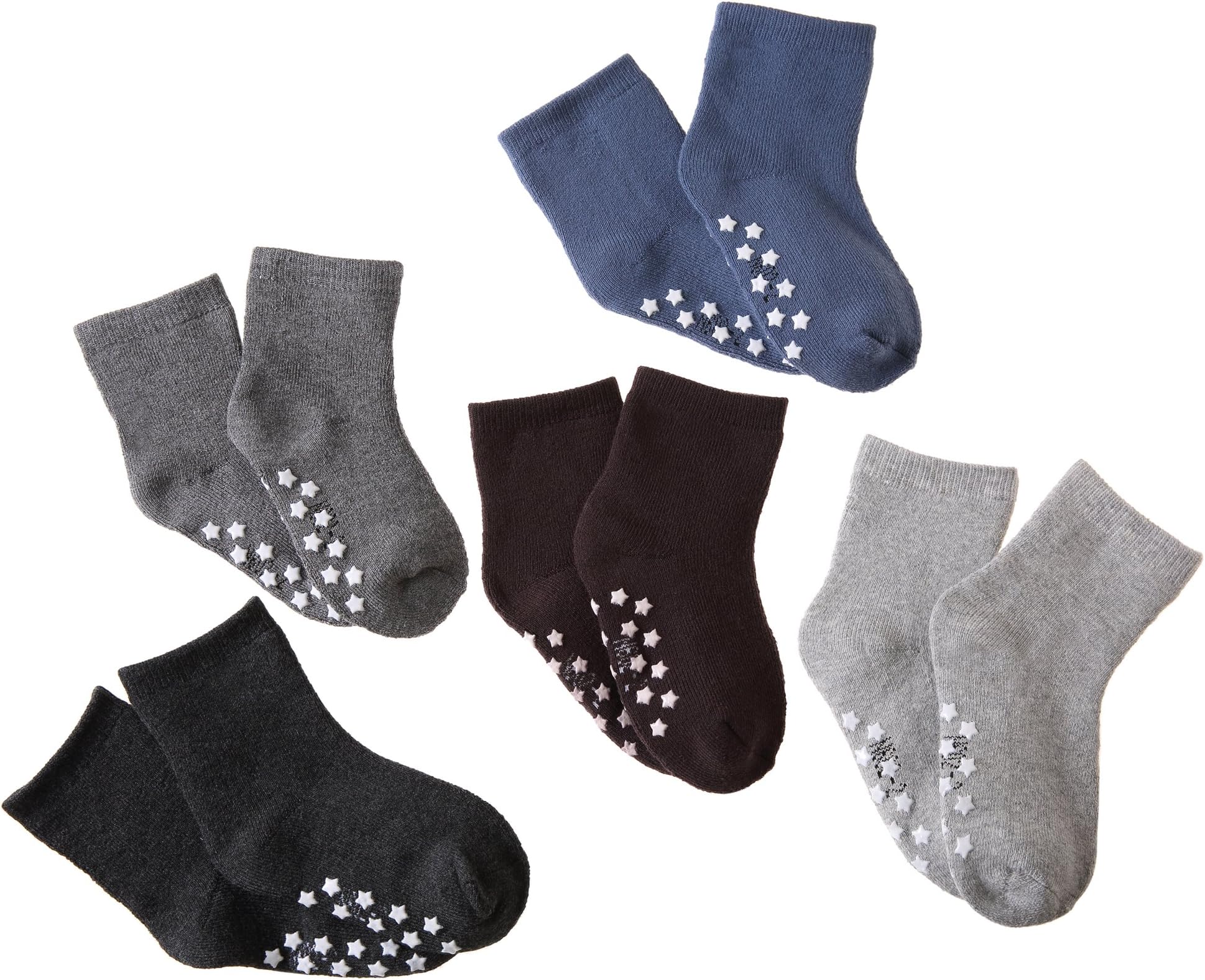 Toddler Kids Winter Cotton Socks Boys Girls Athletic Non Slip Crew Socks For 0M-13 Year Old -5 Pack