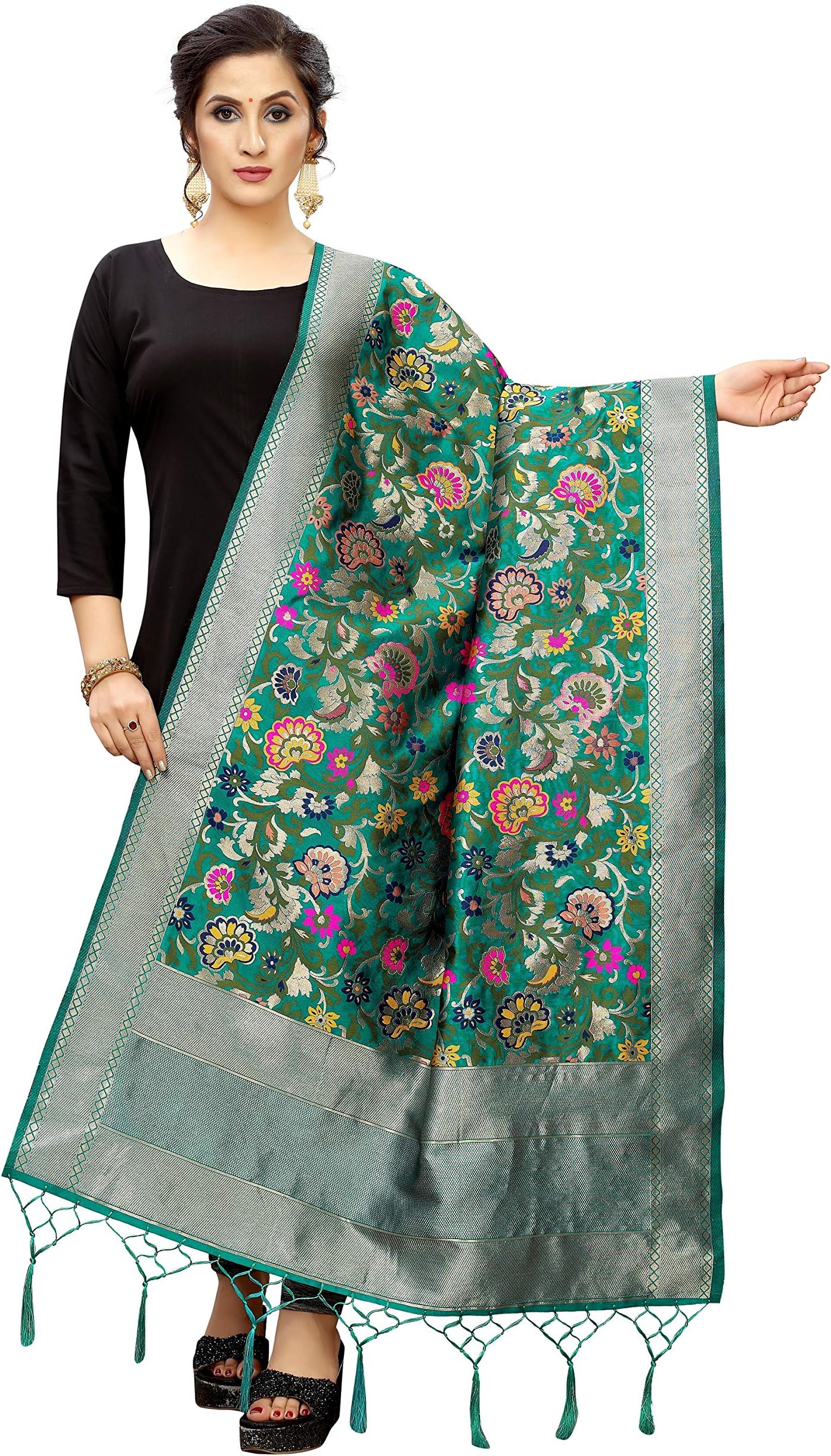 Women's Printed Banarasi Silk Dupatta