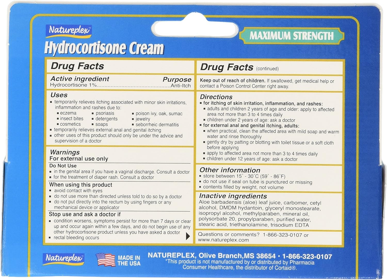 Natureplex Hydrocortisone 1% Cream, 1 Oz (Pack of 2): Health & Personal Care