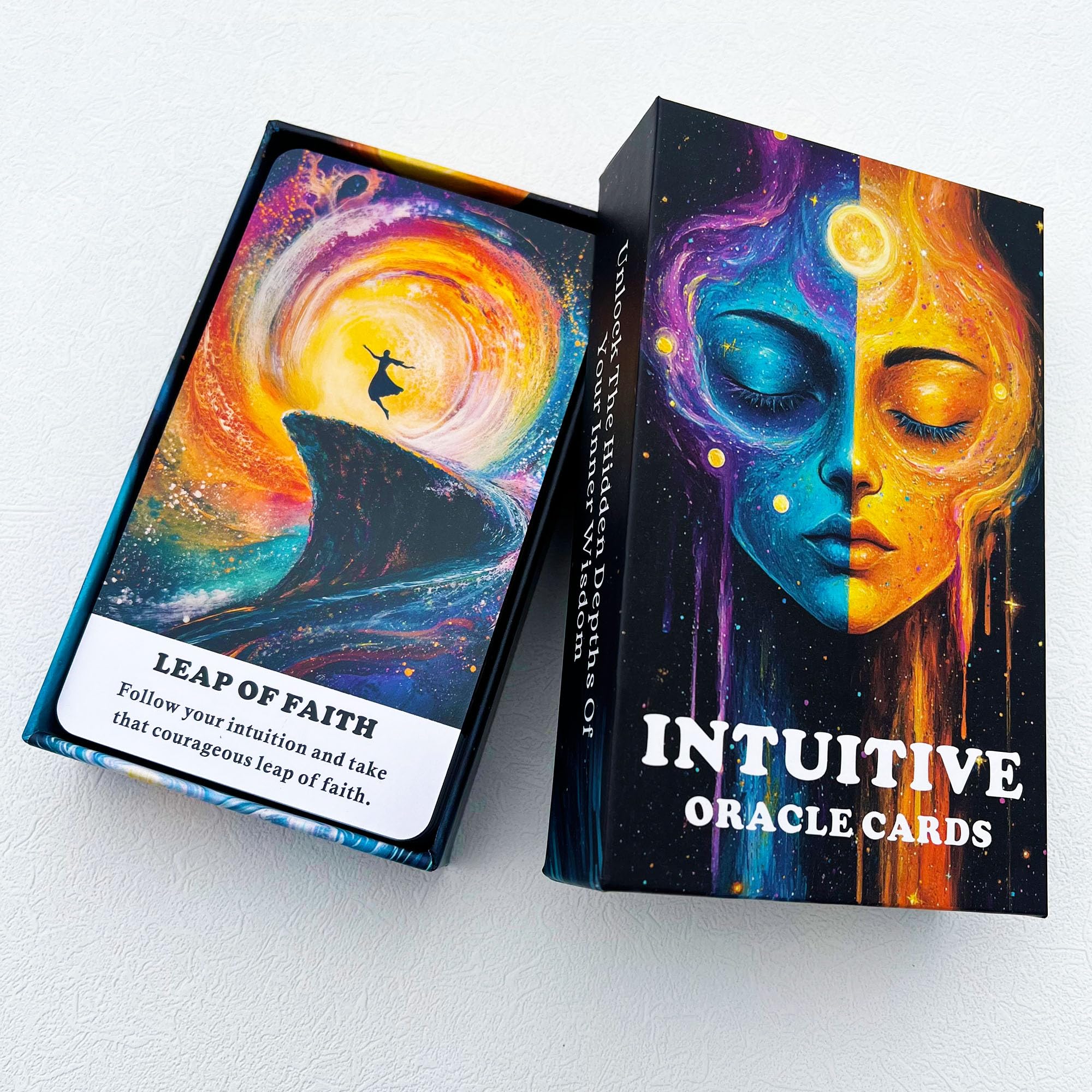 Intuitive Oracle Cards, Oracle Cards for Beginners, 56 Oracle Card Deck to Awaken Inner Wisdom, Enhance Psychic Abilities, Spiritual Guidance