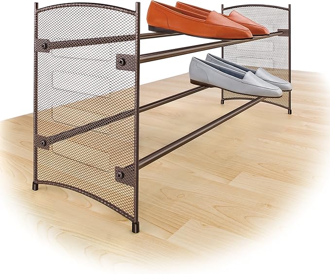 Lynk Expandable 2 Tier Stackable Shoe Rack