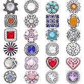 LKLDM Mixed Style Rhinestones Snaps Jewelry Charms Ginger Buttons 18/20mm for Interchangeable Snaps Jewelry Making Women Teens Girls DIY Bracelets Necklaces Rings Brooch Accessories(Multi-Color)