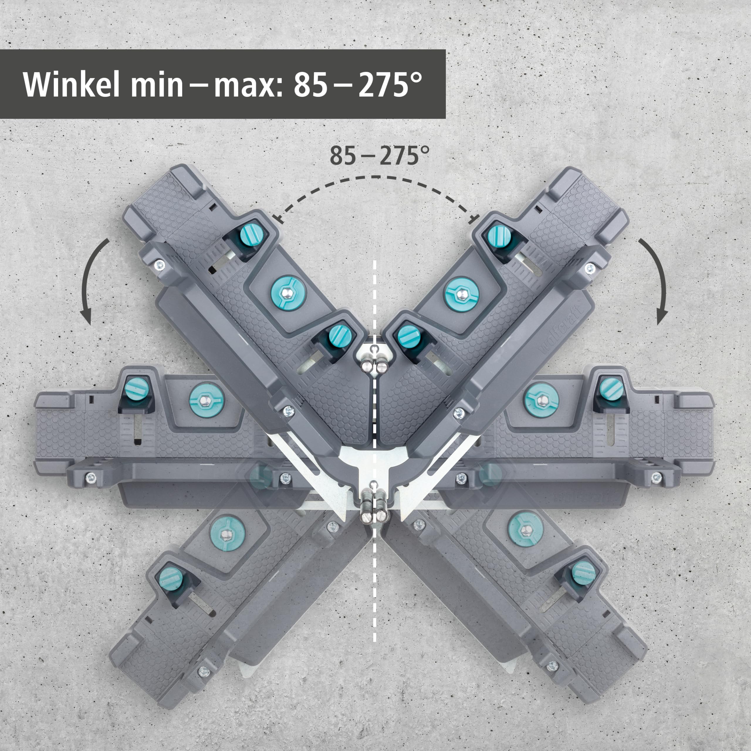 wolfcraft Schmiege und Gehrungsschneidlade PRO - 6956000-2-in-1 Gehrungslade zum Schneiden von bis zu 120 mm hohen Fußleisten & Sockelleisten und Ausmessen von Raumwinkeln 5