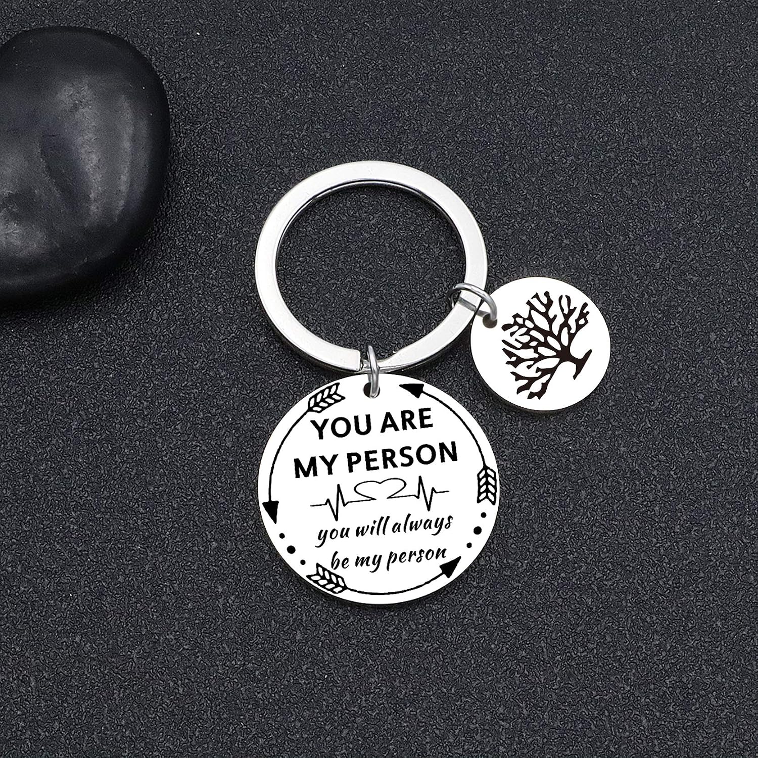 QMVMV You are My Person Gifts Bff Women Teens Girls Best Friends Keyring Birthday Valentines KeyChain, Silver - Image 4