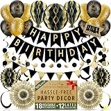 Itsy Bitsy Party Co Premium Reusable Birthday Decorations Black Gold