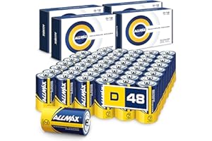 ALLMAX BATTERY Allmax D Maximum Power Alkaline Batteries (48 Count) – Ultra Long-Lasting, Leakproof Design, 7-Year Shelf Life, Maximum Performance (1.5V)