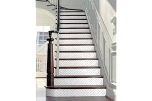 FLFK Black Lines Stair Stickers - Set of 15, Peel and Stick Stair Riser Decals, 39.3"x7.08"
