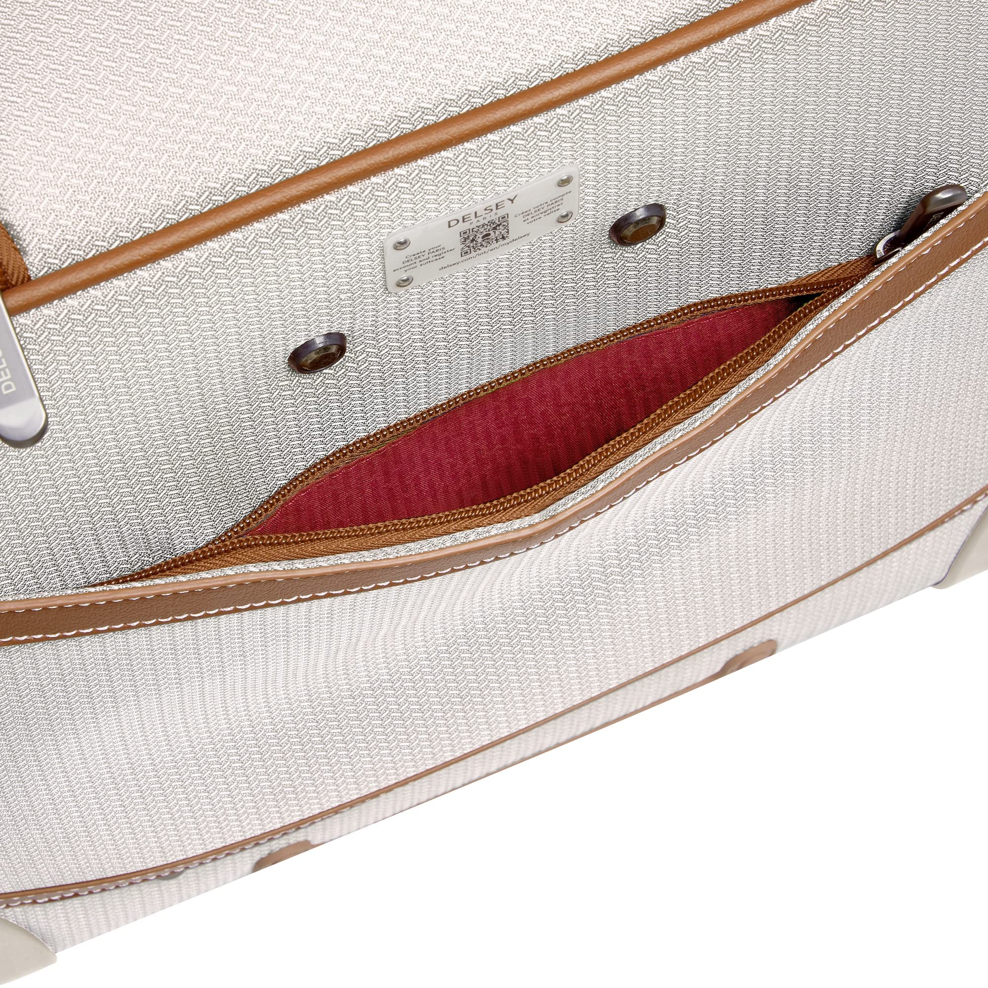DELSEY PARIS Chatelet 2.0 Softside Luggage Under-Seater with 2 Wheels, Angora, Carry on 16 Inch