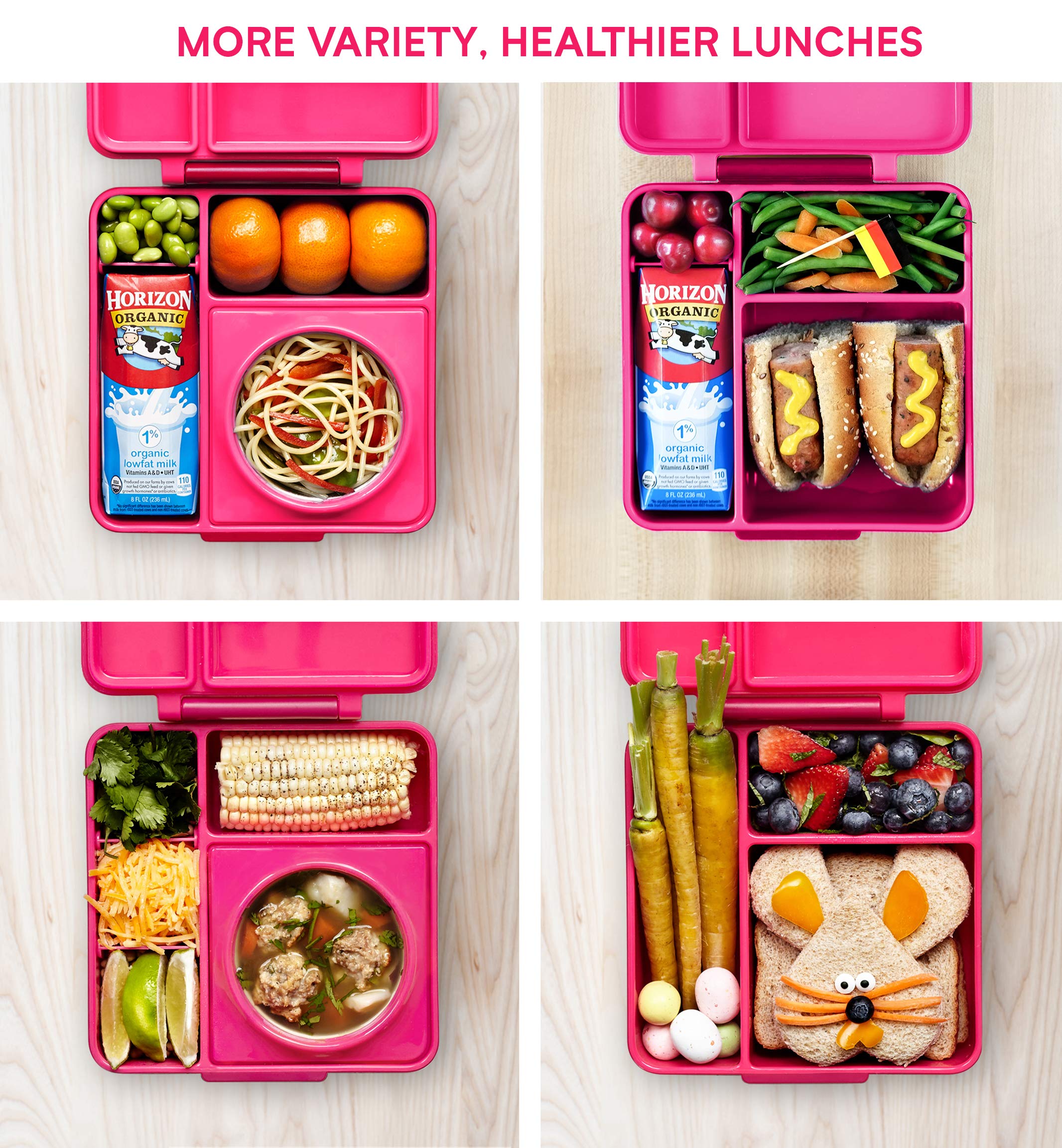 OmieBox Bento Box for Kids Insulated Bento Lunch Box with Leak Proof