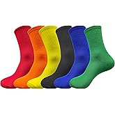 IHAUIUE Solid Color Crew Socks Colorful Boot Sock Candy Colored Dress Socks for Women, Men