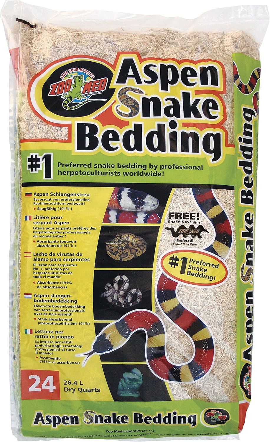zoo med aspen snake bedding 24 quarts