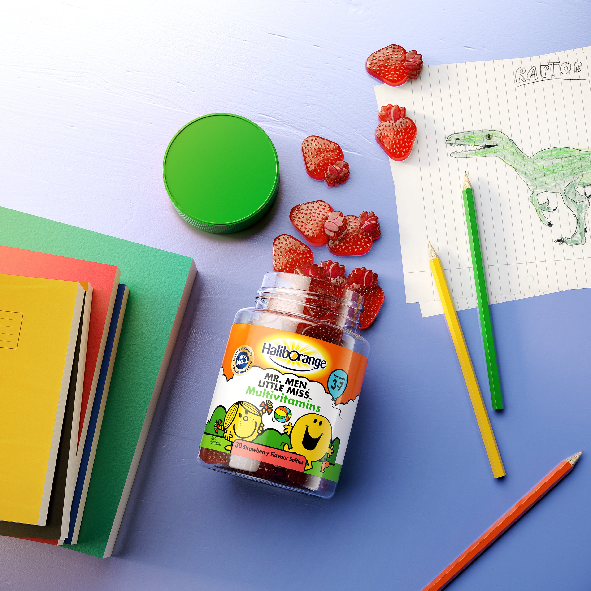 Haliborange Kids Mr. Men Little Miss Multivitamins Strawberry Softies 30