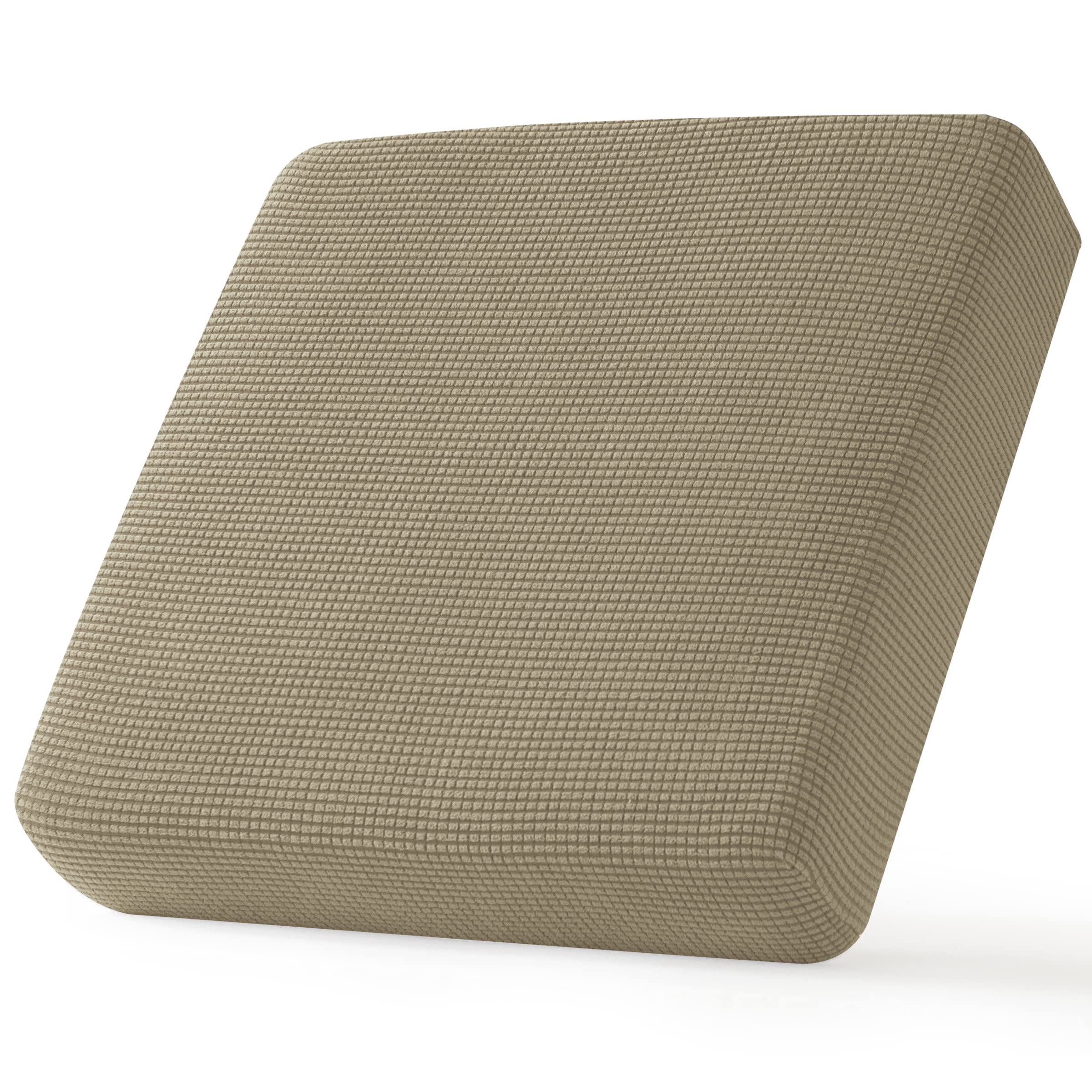 CHUN YI Stretch Sofa Seat Cushion Cover, Fitted Sofa Couch Cushion Covers Furniture Protector, Replacement for Individual Cushion Checks Jacquard Sofa Seat Furniture Cover(1 Seater,Sand)