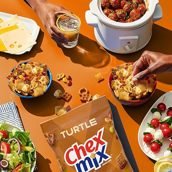 CHEX MIX TURTLE SNACK MIX, INDULGENT SNACKS, FAMILY SIZE, 13.5 OZ