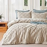 Joiedomi Tufted Queen Comforter Set, 3 Pieces Beige Boho Queen Bedding Set with 1 Plaid Geometric Comforter and 2 Pillow Shams, Checkered Bed in a Bag for All Seasons