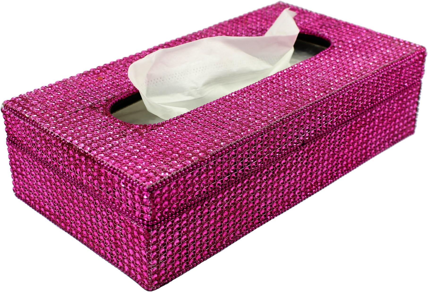 Princess Lydia Pink Sparkle Diamante Wooden Tissue Box