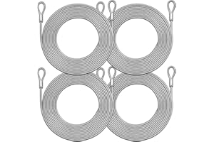 DEFUNX Sun Shade Sail Hardware Kit 4 Pieces Set Stainless Steel Wire Cable Ropes (12 Ft x 4) Vinyl Coated Sun Sail Hardware Kit Mounting Accessories for Deck Railing