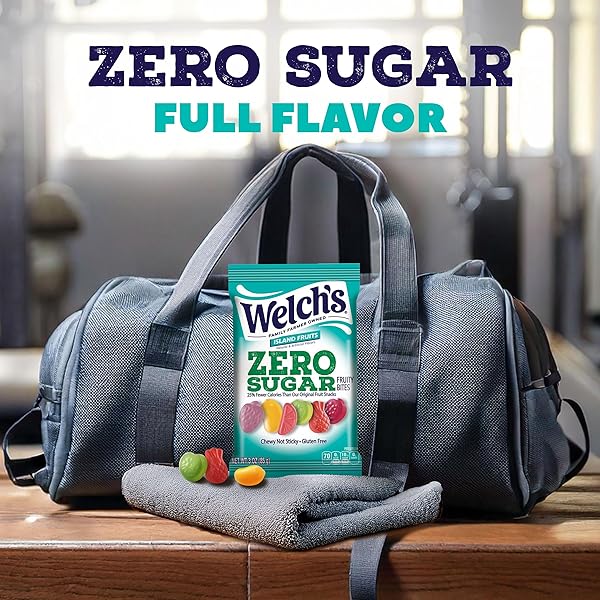 WELCH’S ZERO SUGAR FRUITY BITES, ISLAND FRUITS SNACK PACK, GLUTEN FREE & SUGAR FREE SNACKS, 3OZ SNACK PACK (PACK OF 1)