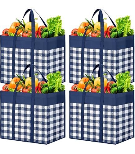 WISELIFE Wiederverwendbare Einkaufstaschen, 10 Stück, Faltbar, Groß (ca. 41x33 Cm) - Robust, Waschbar, Umweltfreundlich