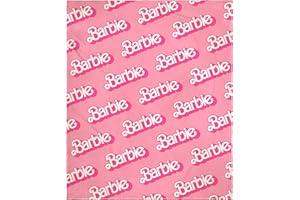 Mattel Barbie Logo On Repeat Soft Cuddly Plush Fleece Throw Blanket Wall Scroll