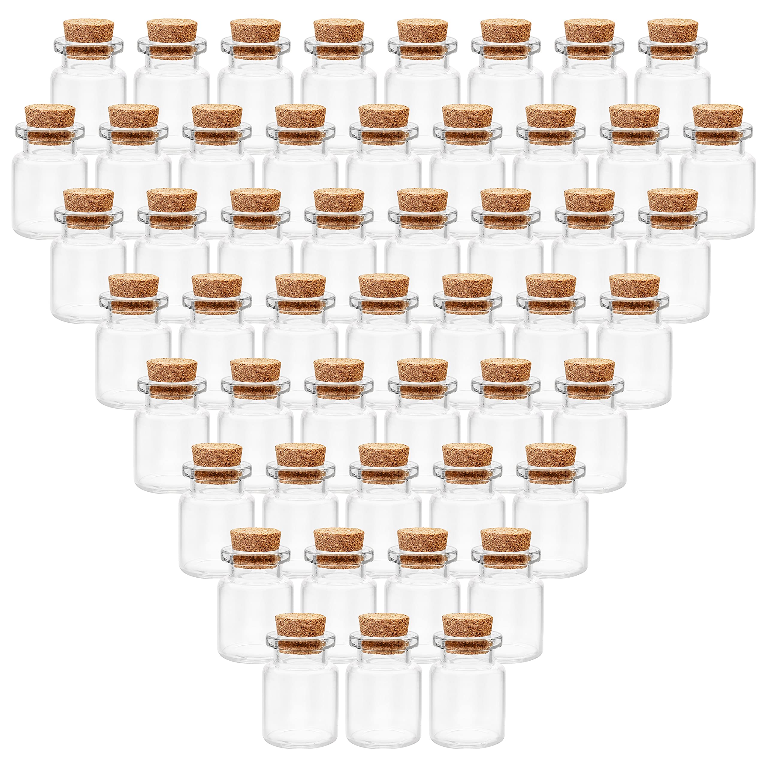 BELLE VOUS Glass Favour Jar Set with Cork Lids (100 Pack) - 5ml/0.17oz - Mini Round Mason Airtight Storage Bottles for Wedding Favours, Party, Kitchen Spices and Jam