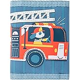 Stephen Joseph, Kids Unisex Wallet, Toddler Wallet for Boys and Girls with Applique Designs, Screen Printed Wallet with Zippered Coin Pocket, Firetruck