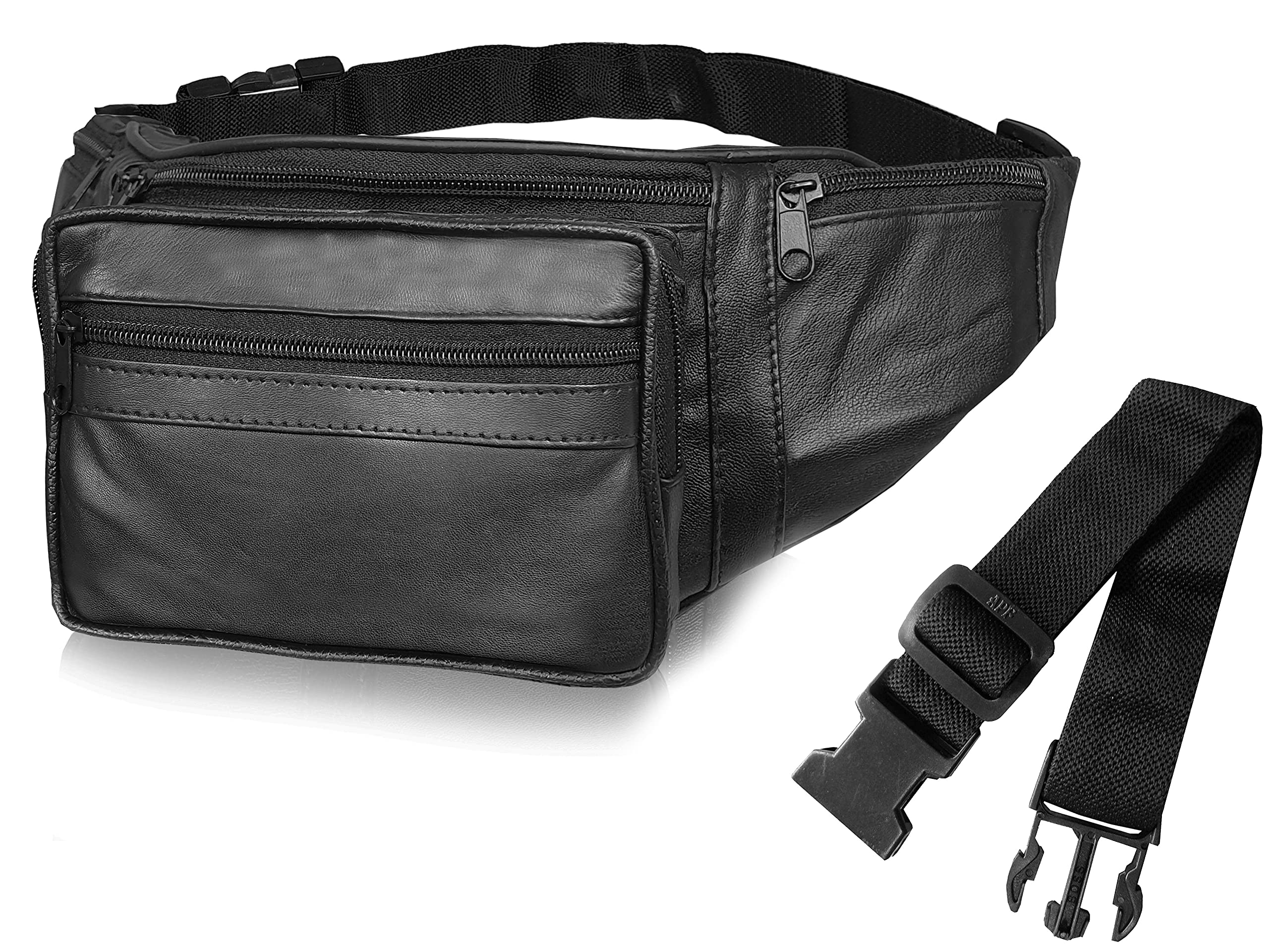 Roamlite Bumbag with Waist Extension Extender Belt Bundle, Extend Bum Bag Max Waist Size 47 to XXL 69 Inches, Mobility Disabled Scooter Wheelchair Black RL286EXT