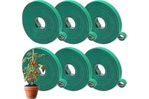AUGHOA 6 Rolls Garden Tie Tape, 196.8 Ft Lawn Plant Ties, Reusable Plant Garden Ties, 1/2''Plant Tape for Climbing Plants, Adjustable Plant Straps for Gardening, Home, Office (196.8 Feet)