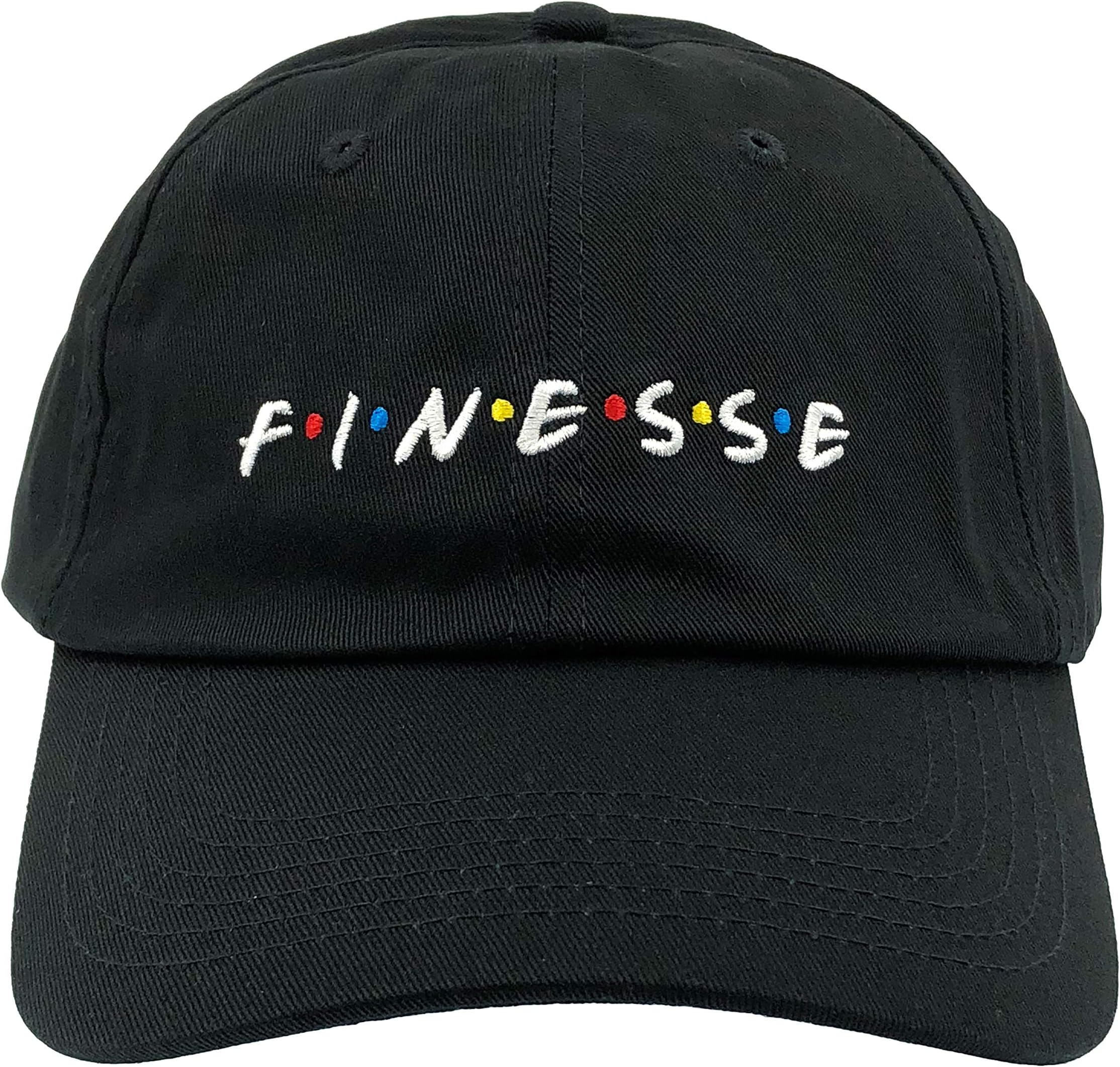 Finesse Hat Dad Hat Baseball Cap Embroidered Adjustable (Black)