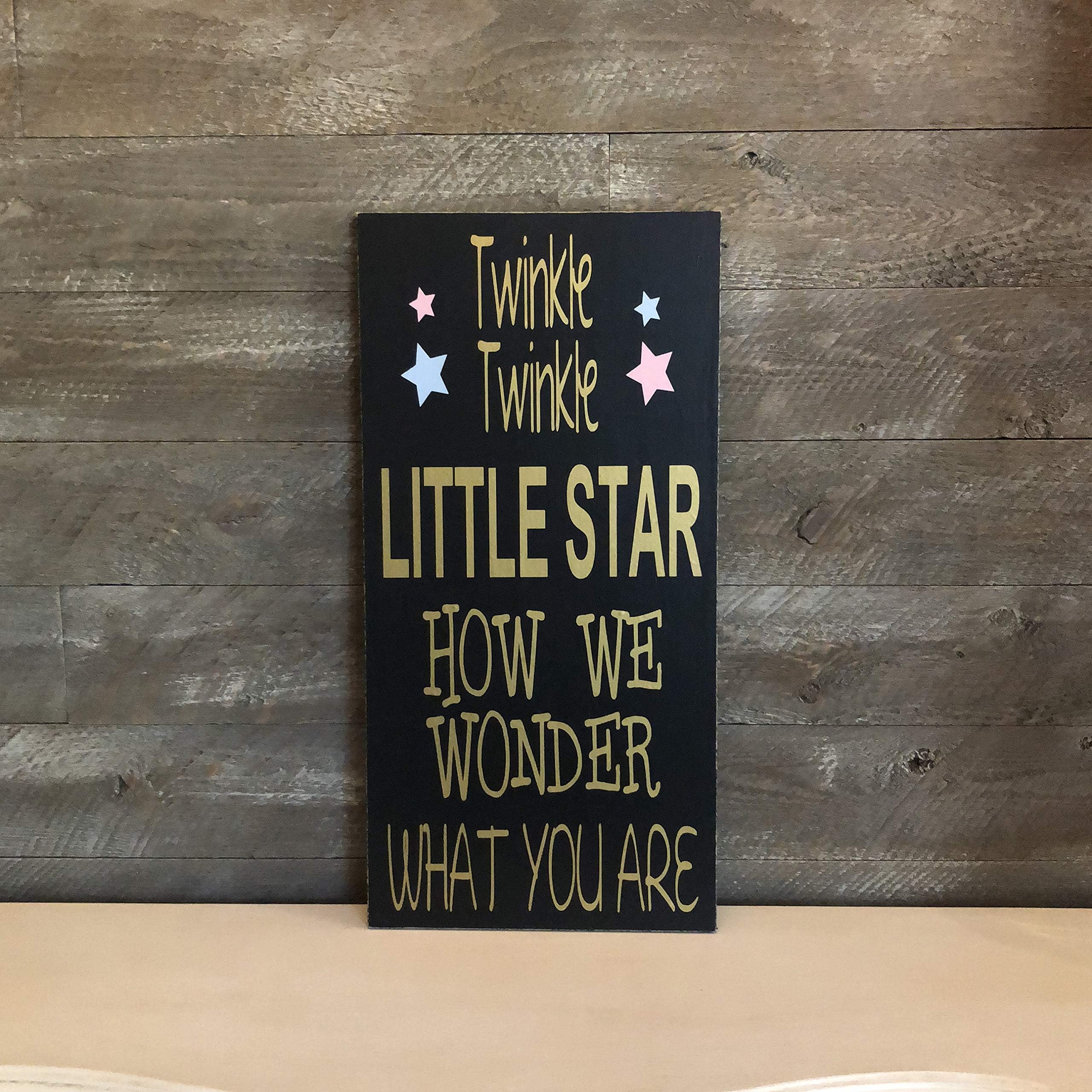 Enid18Bru Gender Reveal Decorations Twinkle Twinkle Little Star Gender Reveal Party Custom Wood Sign Gender Reveal Ideas