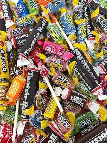 ASSORTED BULK AMERICAN CANDY 2 LB JOLLY RANCHER HARD CANDY MIX AND TOOTSIE ROLLS JUNIORS TOOTSIE SNACK BARS TOOTSIE MINI DOTS TOOTSIE POPS FRUIT ROLLS 100+ CT (32 OZ)